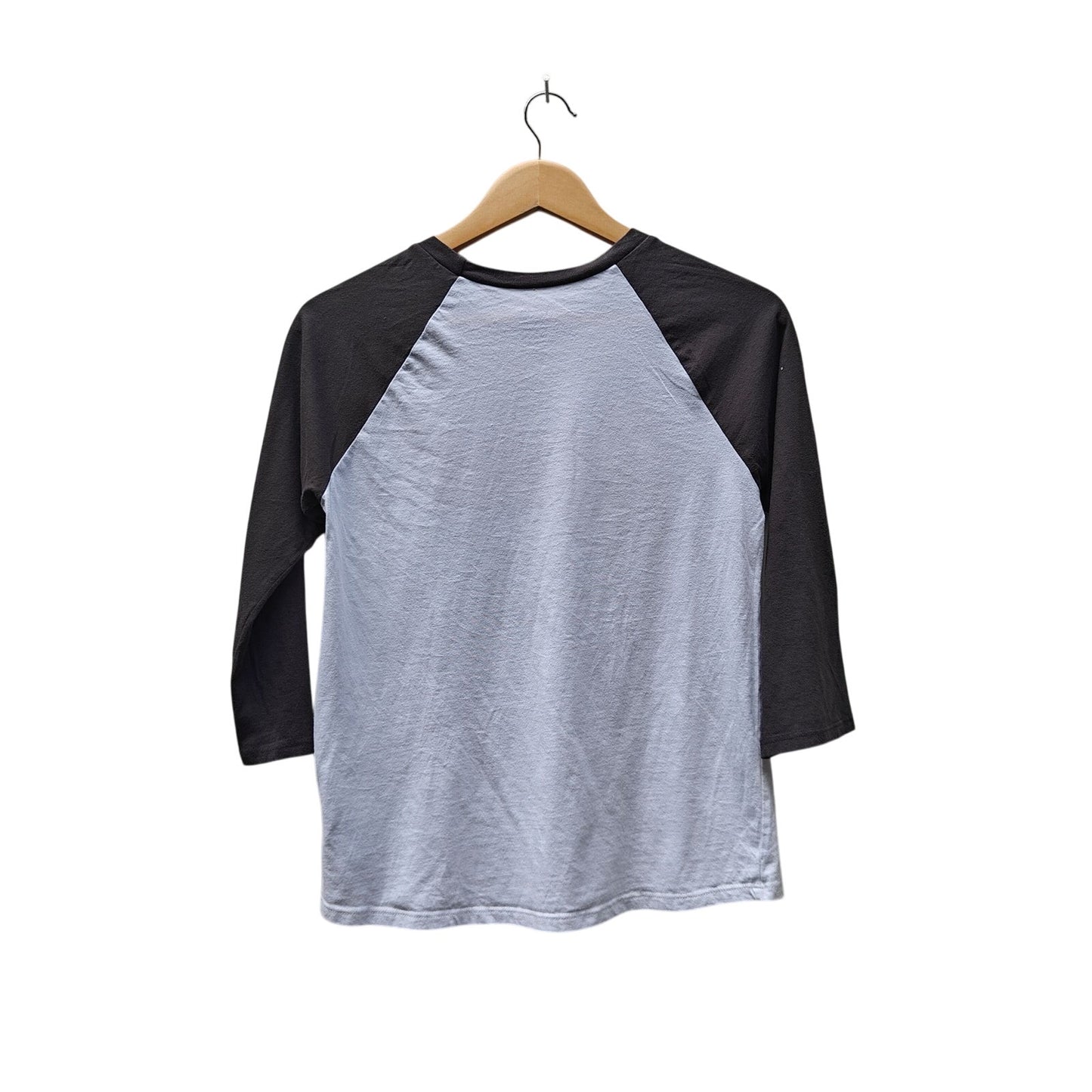 Vans Raglan Baseball Tee Gray White Red Logo Graphic Raglan