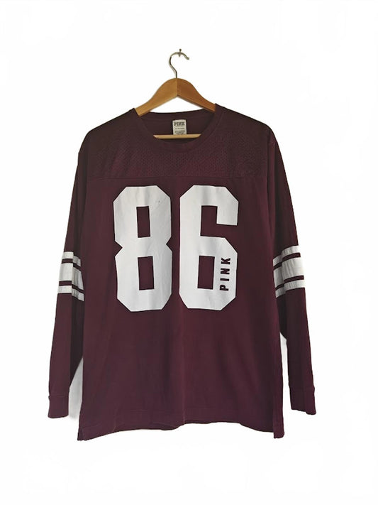 Pink Brand Burgundy Sports Jersey - Size S