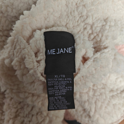Me Jane Reversible Sherpa Teddy Coat Hoodie XL – Blush Pink / Cream, Cozy Faux-Fur Jacket with Hood & Pockets