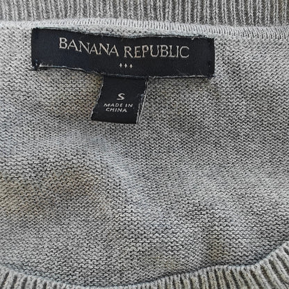 Banana Republic Gray Pointelle Crewneck Sweater Women’s Small