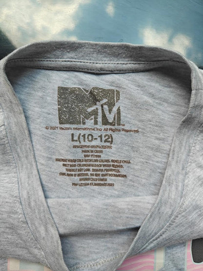 MTV Graphic Crop Tee Gray Retro Crop Top