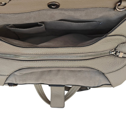 Vince Camuto snake-embossed leather satchel crossbody in taupe