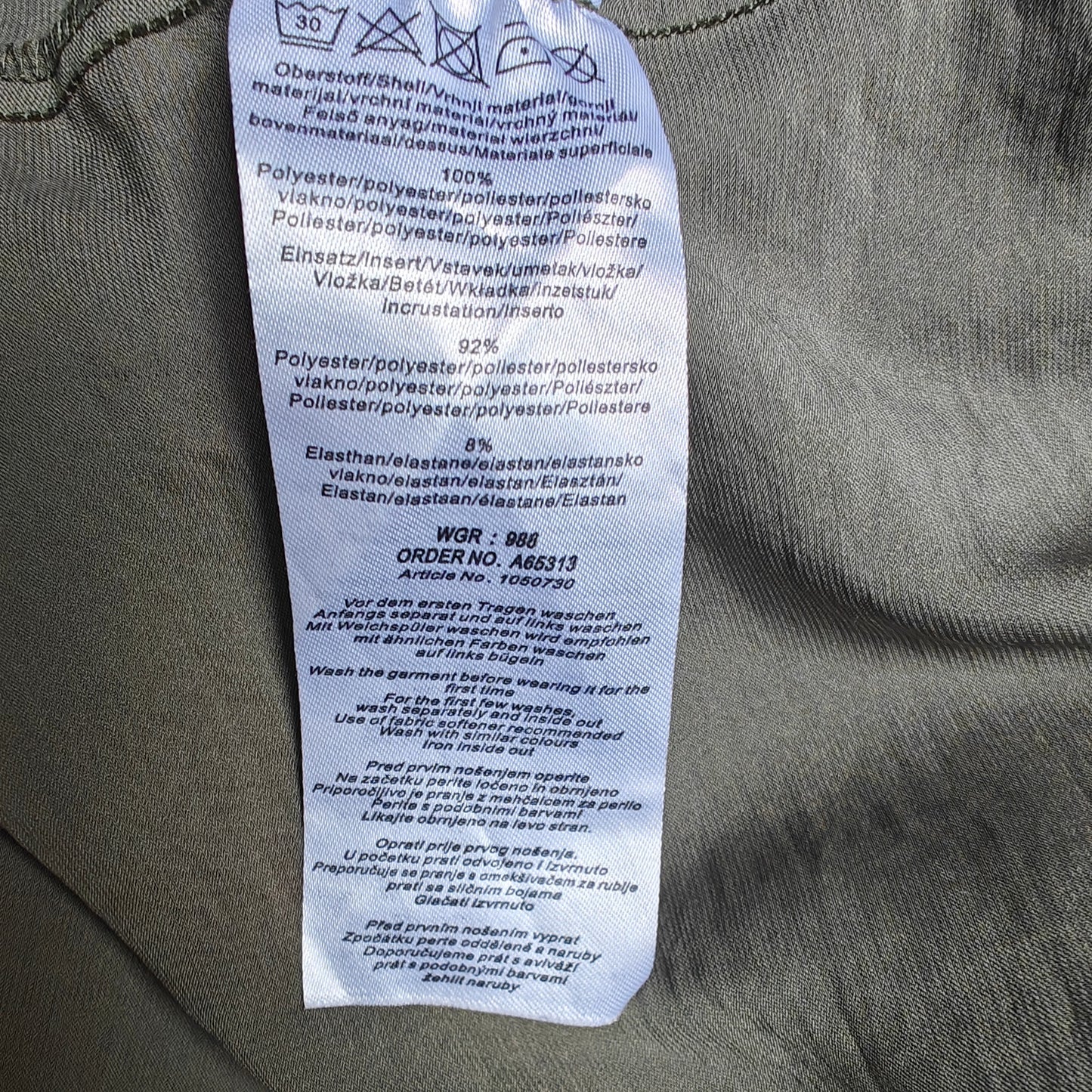 Janina Floral Embroidered Bomber Jacket Olive Zip Drawstring Hem S