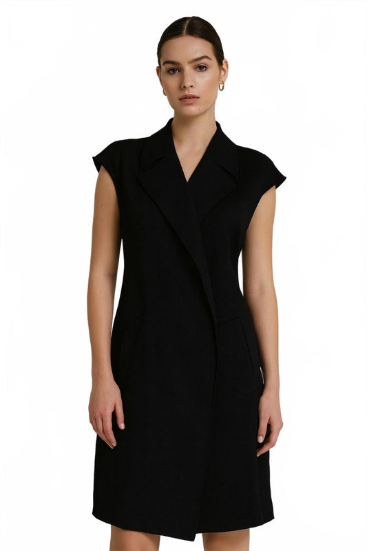 Elie Tahari Black Sleeveless Duster - Size S