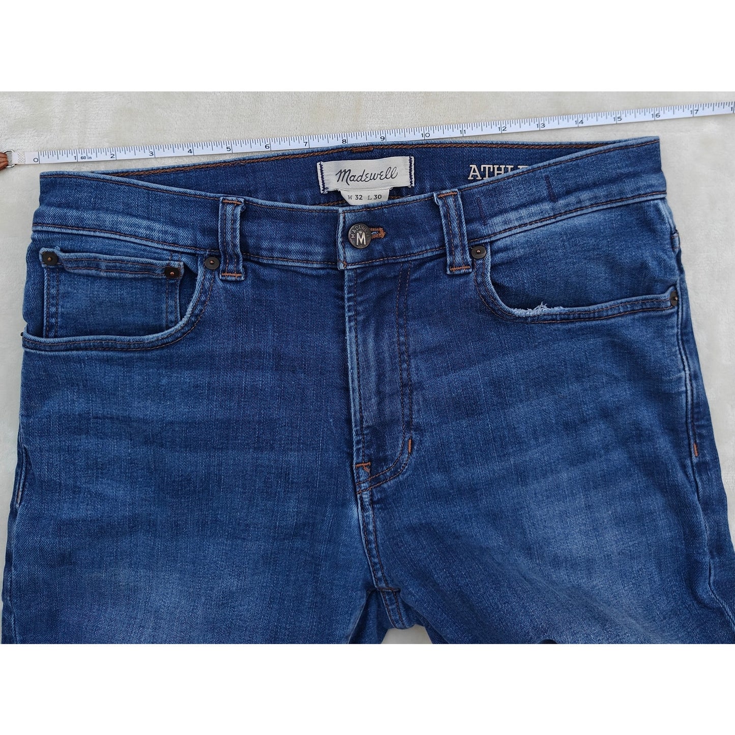 Madewell Men’s Athletic Slim Jeans W32 L30 Blue CoolMax Stretch Denim