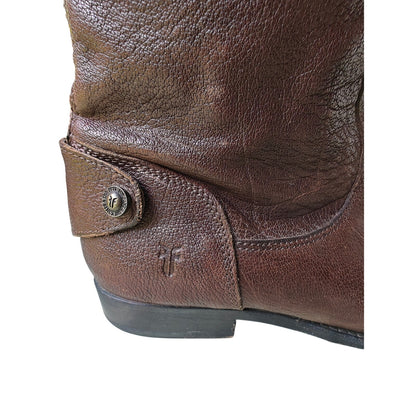 Frye Campus 14L Brown Leather Tall Boots Women’s Size 8B Iconic Pull-On Style