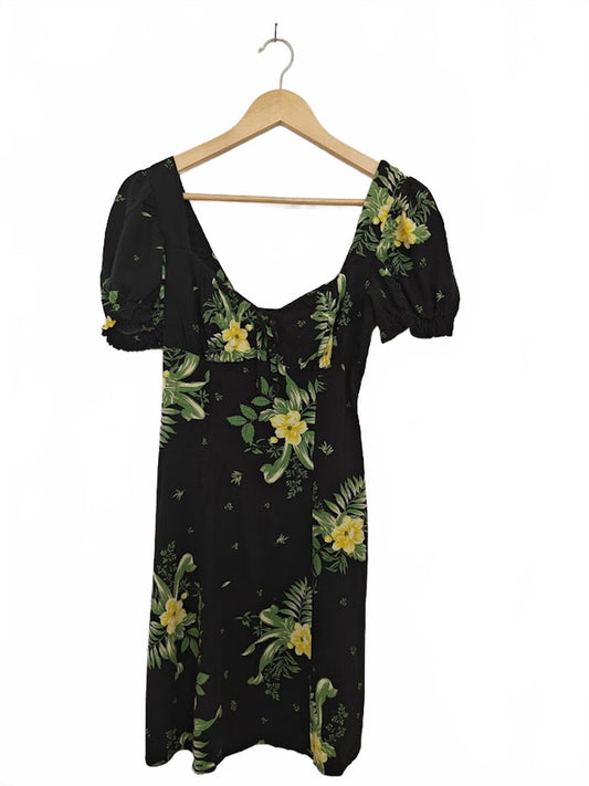 UO Cassia Black Floral Mini Dress – Size S
