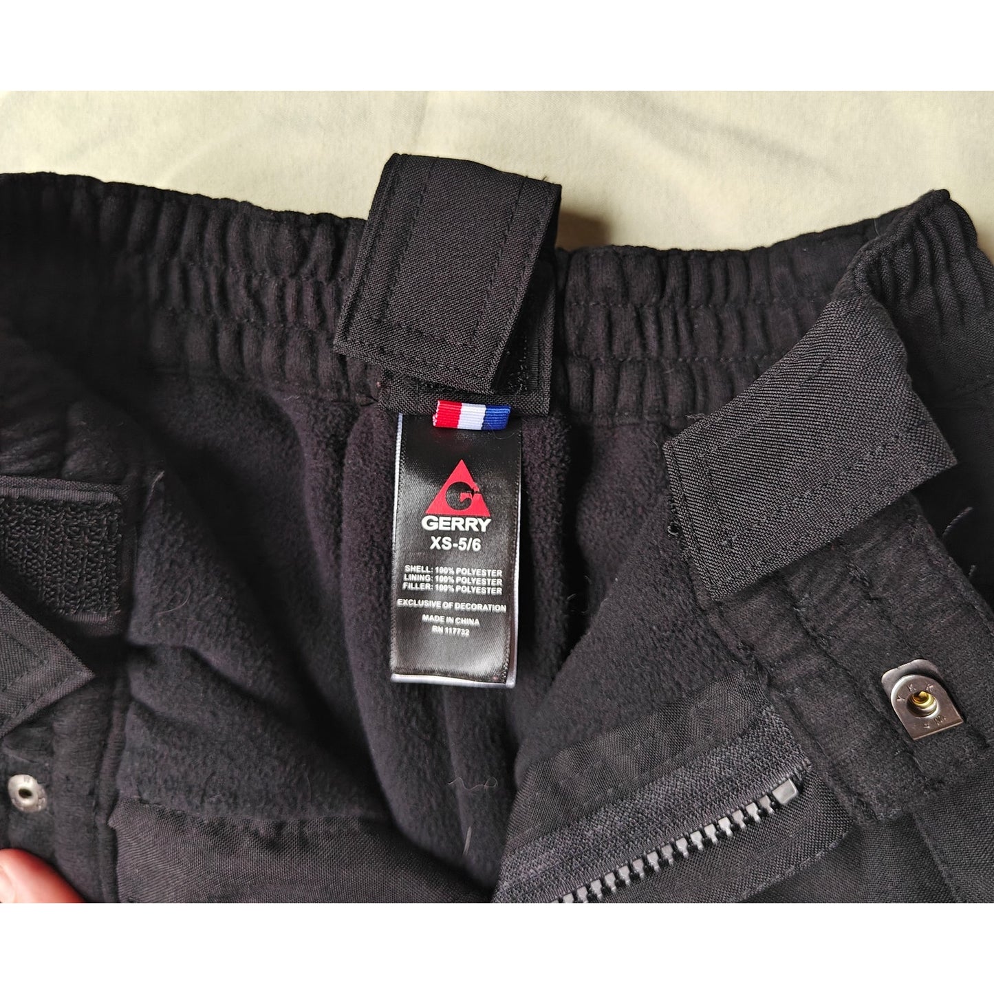 Gerry Kids Ski Snow Pants XS 5/6 Black Fleece Lined Waterproof
