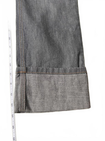 Moda International Gray Straight Leg Button Fly Jeans - Size 6