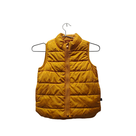 GAP Kids Puffer Vest Yellow Mustard Lightweight Quilted Zip Sleeveless Winter