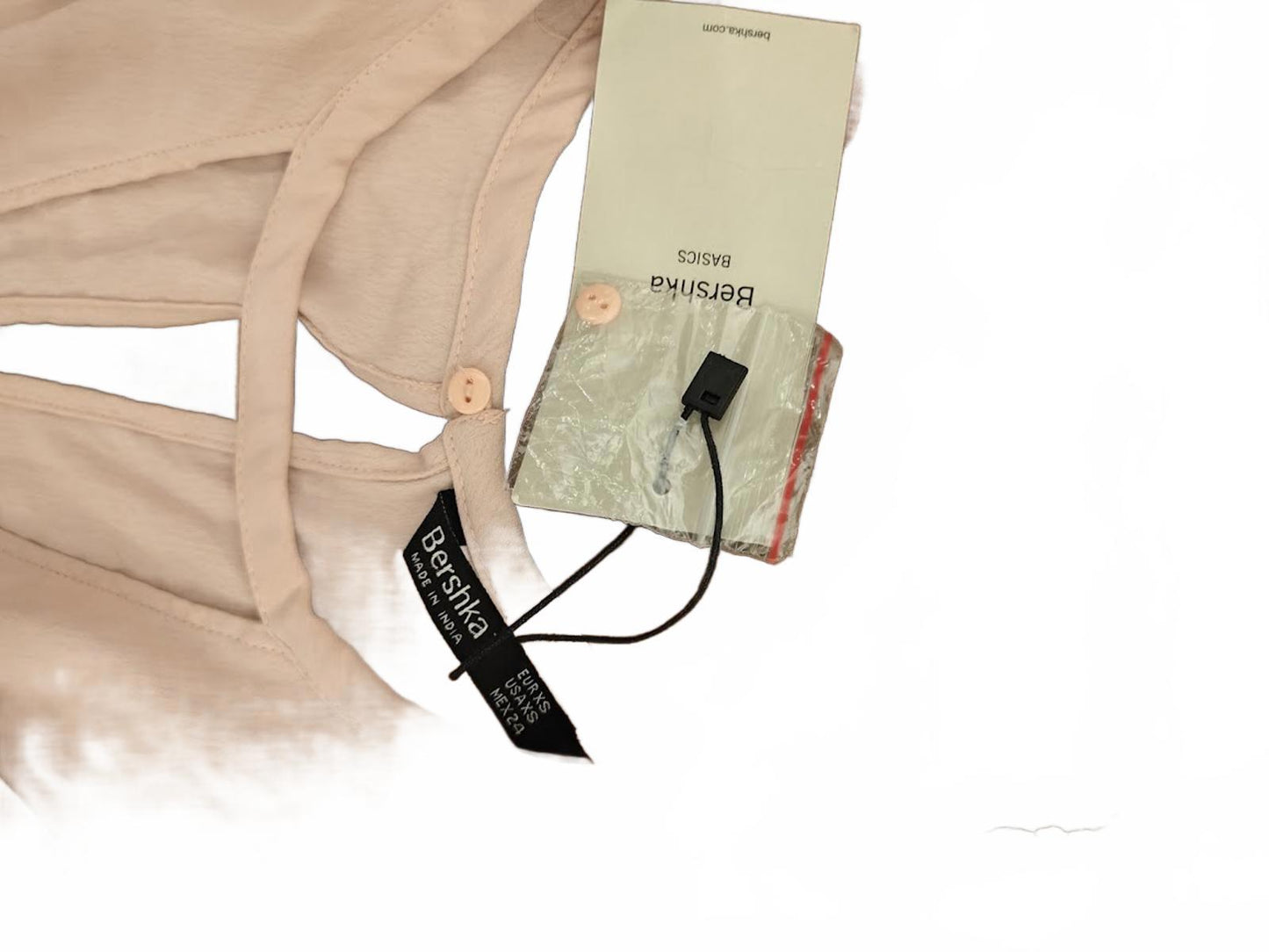Bershka Light Pink Ruffle Sleeve Top | Size XS
