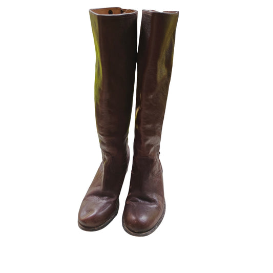Frye Campus 14L Brown Leather Tall Boots Women’s Size 8B Iconic Pull-On Style