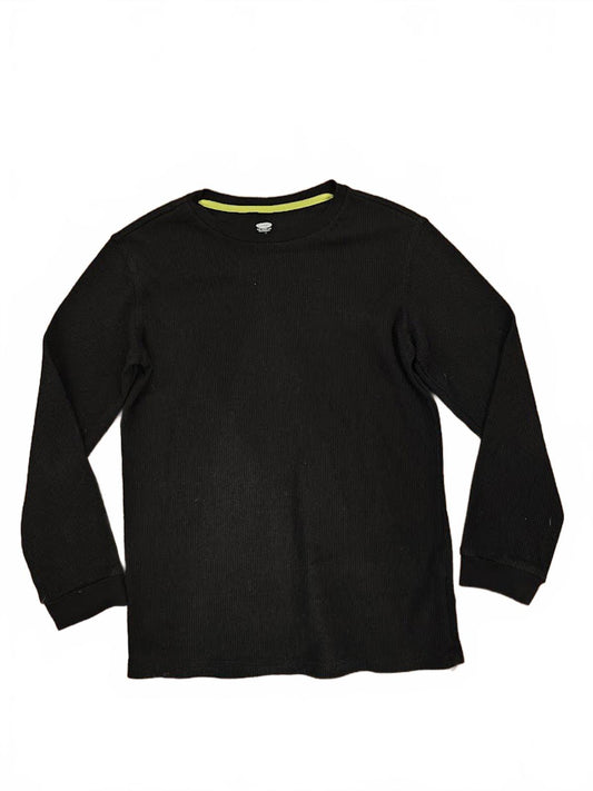 Old Navy Black Waffle Knit Long Sleeve Black Shirt