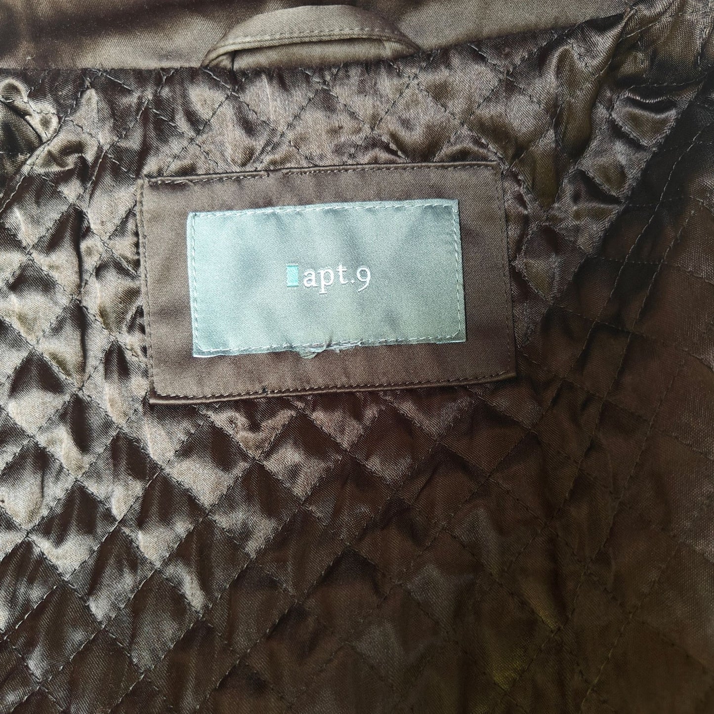 Apt. 9 Brown Swing/Car Coat – Big Button Front, Bell Sleeves, Quilted Lining | Women’s (Vintage Y2K/2000s)