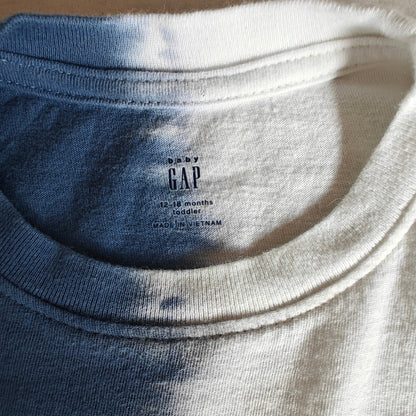 Baby Gap dip-dye pocket tee 12–18M blue/white toddler short sleeve