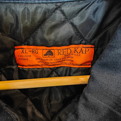 Vintage Red Kap Workwear Jacket XL RG Navy Blue Quilted Lining Made in USA