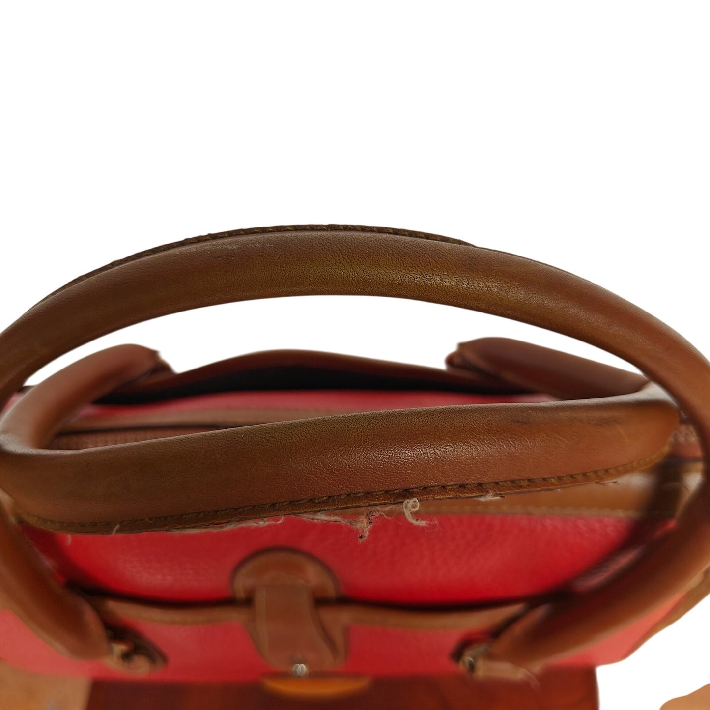 Dooney & Bourke All Weather Leather Satchel – Red Pebbled w/ British Tan Trim, Zip-Top, Vintage 80s/90s