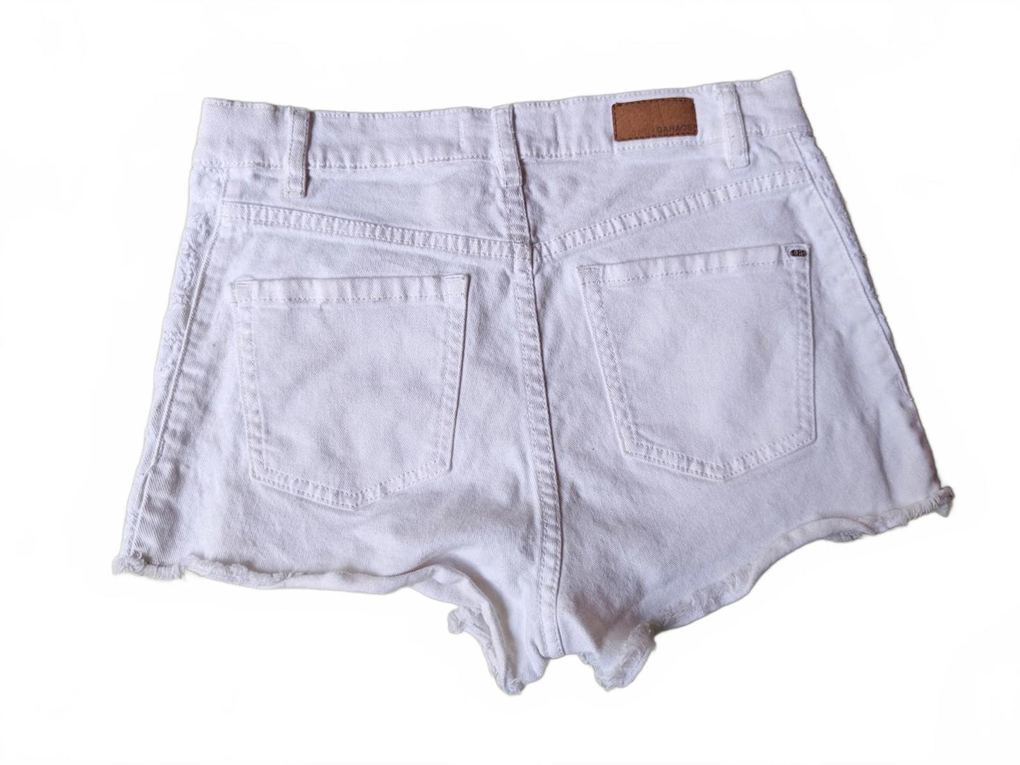 Garage White Retro High Rise Denim Shorts Size 5