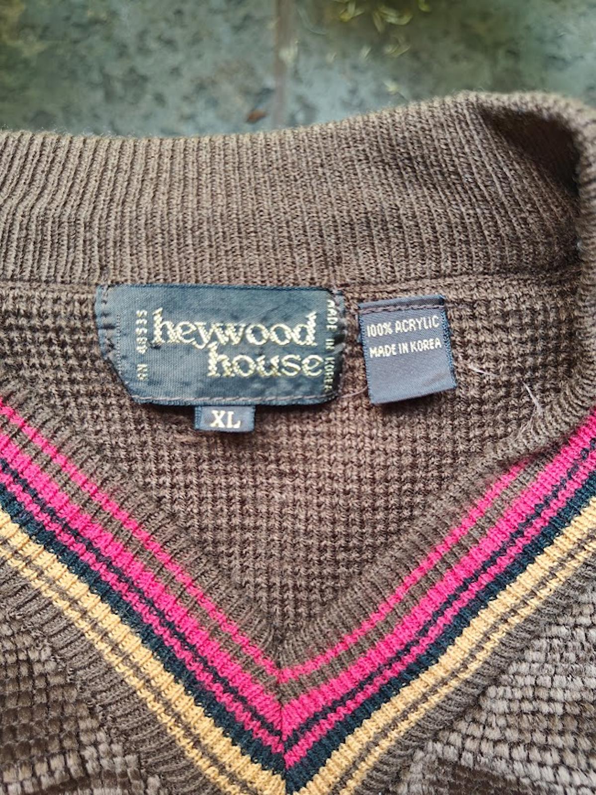 Vintage 70s/80s Heywood House Brown V-Neck Sweater XL