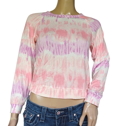 Lucky Brand Girls Tie-Dye Sweatshirt Pink/Purple M (10/12)