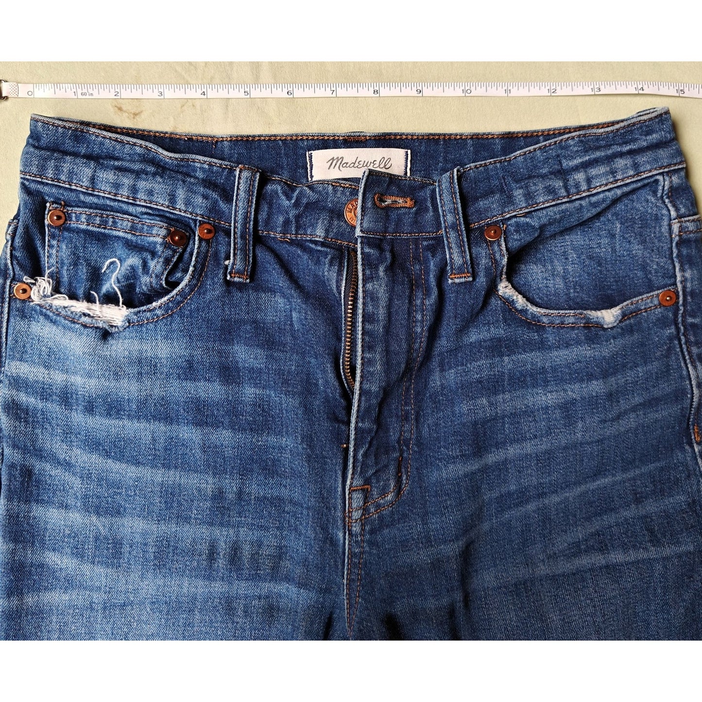 Madewell High Rise Slim Boyjean Women’s Jeans S 27 Blue Medium Wash Denim