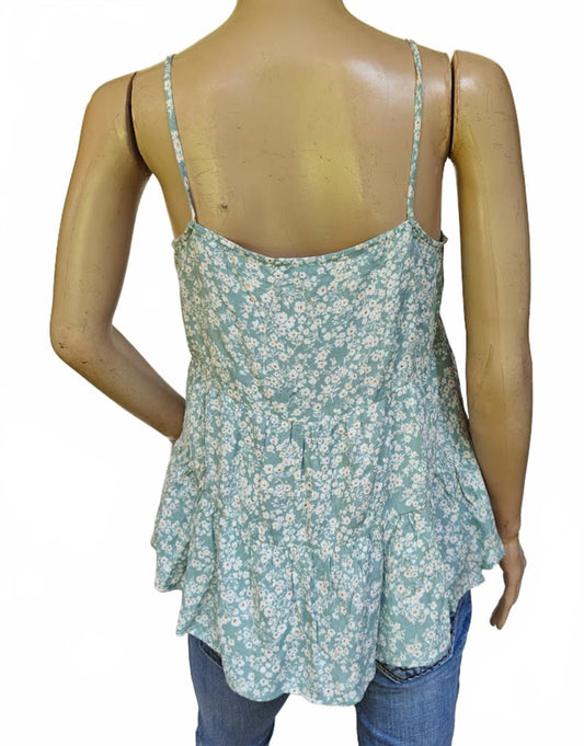 Paper Crane Floral Button Cami Tank Top Size XS