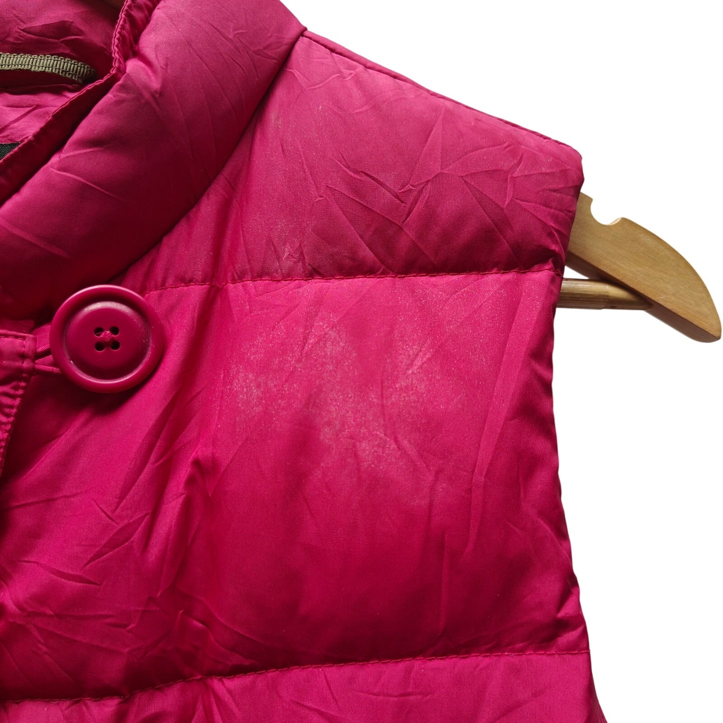 J.Crew Magenta Puffer Vest Quilted Button Front Stand Collar Size S
