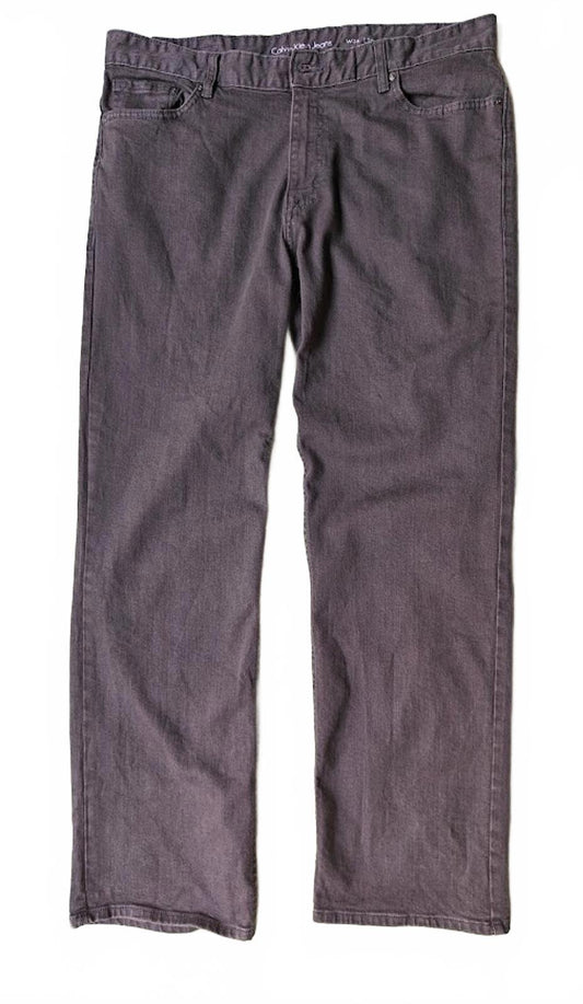 Calvin Klein Men's Straight Leg Gray Jeans - Size 36/30