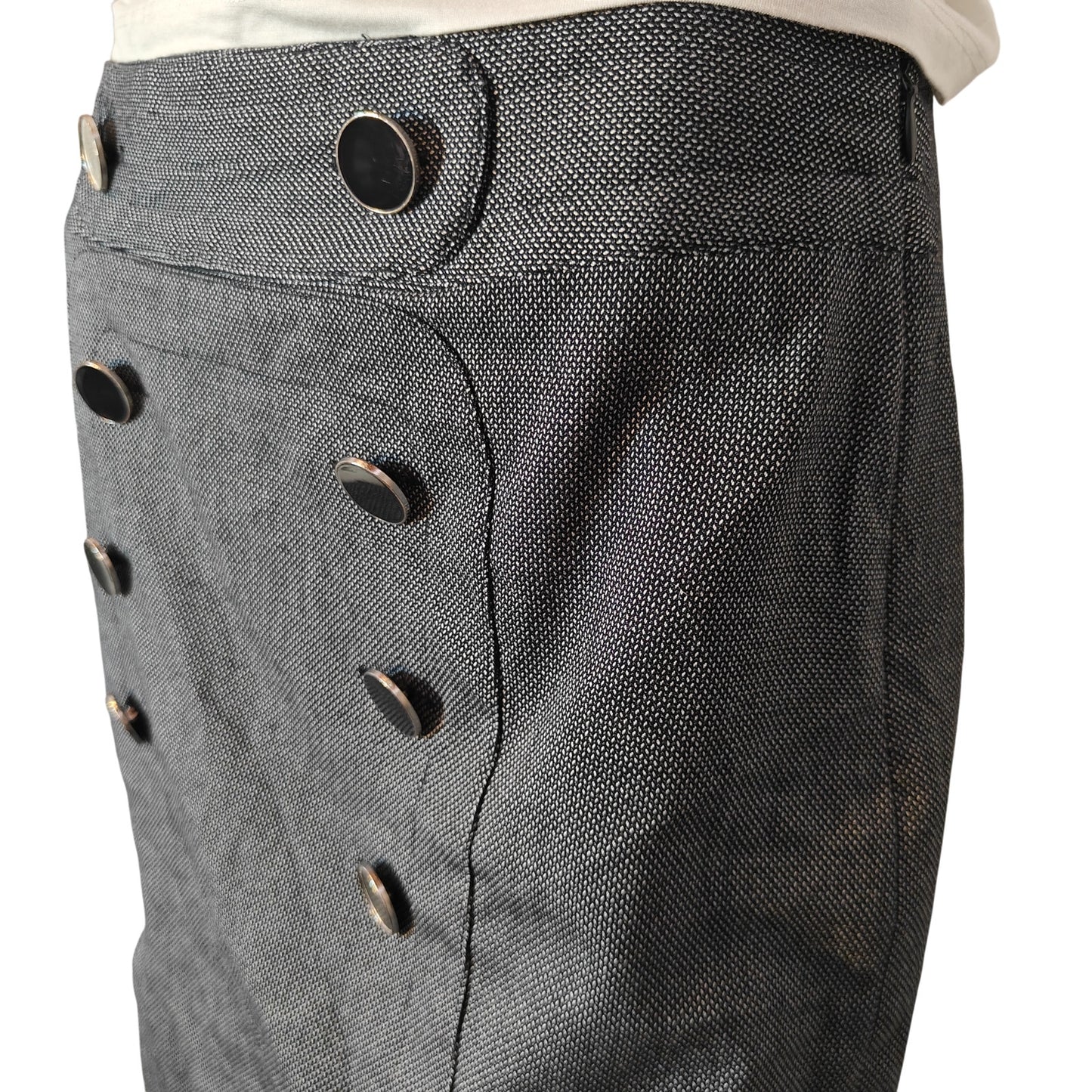 Ann Taylor LOFT Navy Button-Front Pencil Skirt Size 6 Lined Career Office