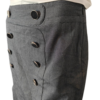 Ann Taylor LOFT Navy Button-Front Pencil Skirt Size 6 Lined Career Office