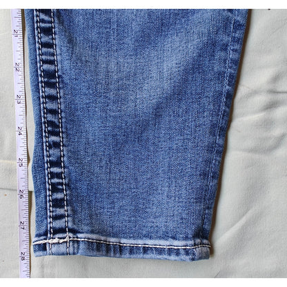 Vigoss Chelsea Skinny Jeans Blue Mid Rise Contrast Stitching Women’s