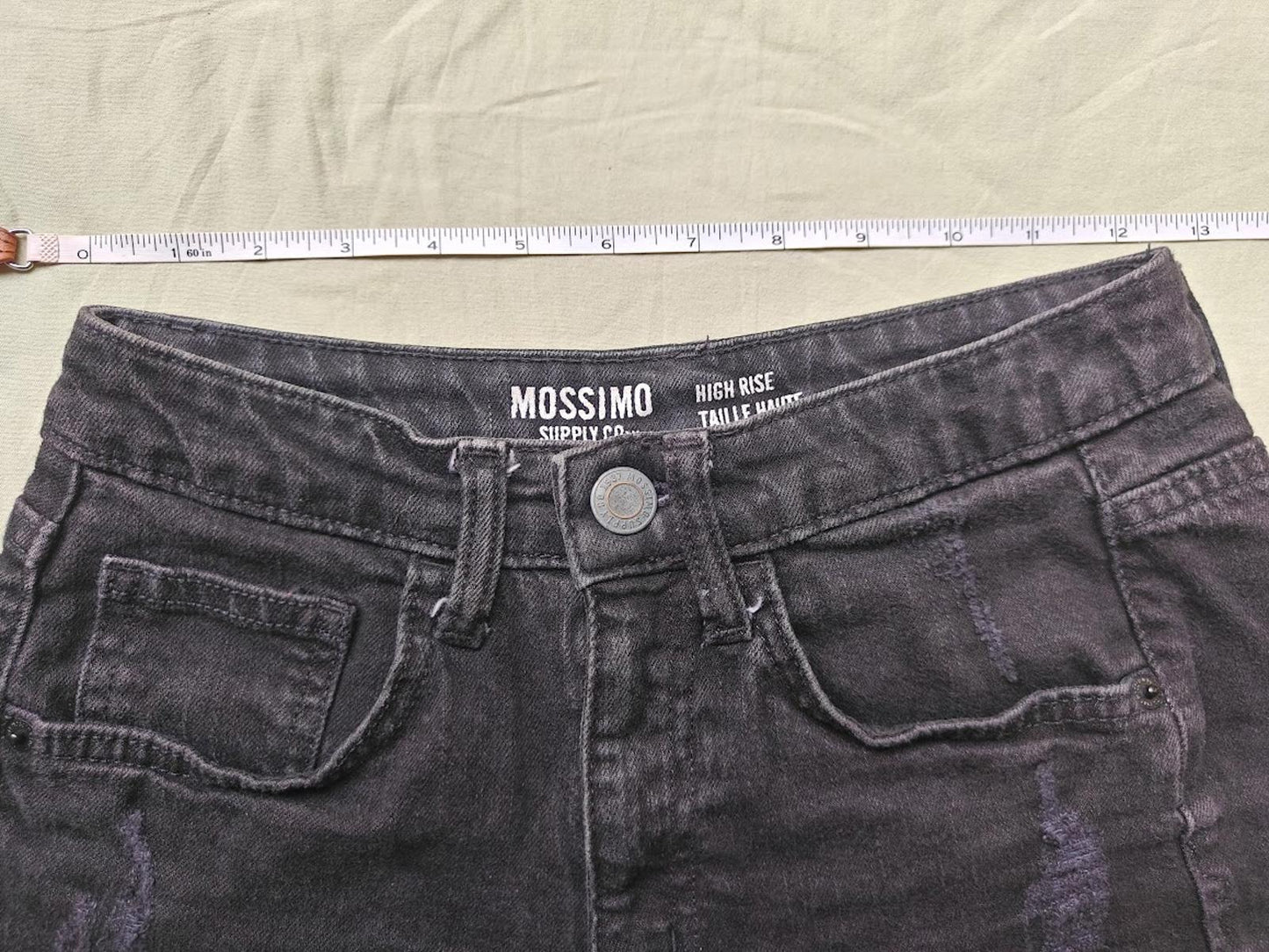 Mossimo High Rise Black Cut Off Jean Shorts - Size 3
