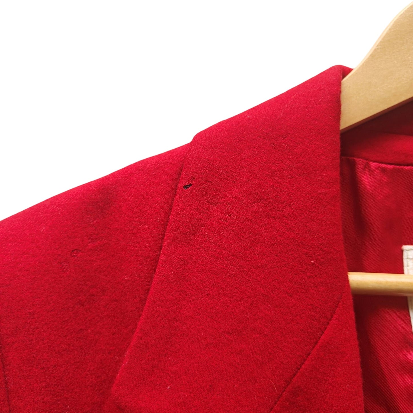 Pendleton 100% Virgin Wool Maxi Coat Red Double-Breasted Long Overcoat | Made in USA