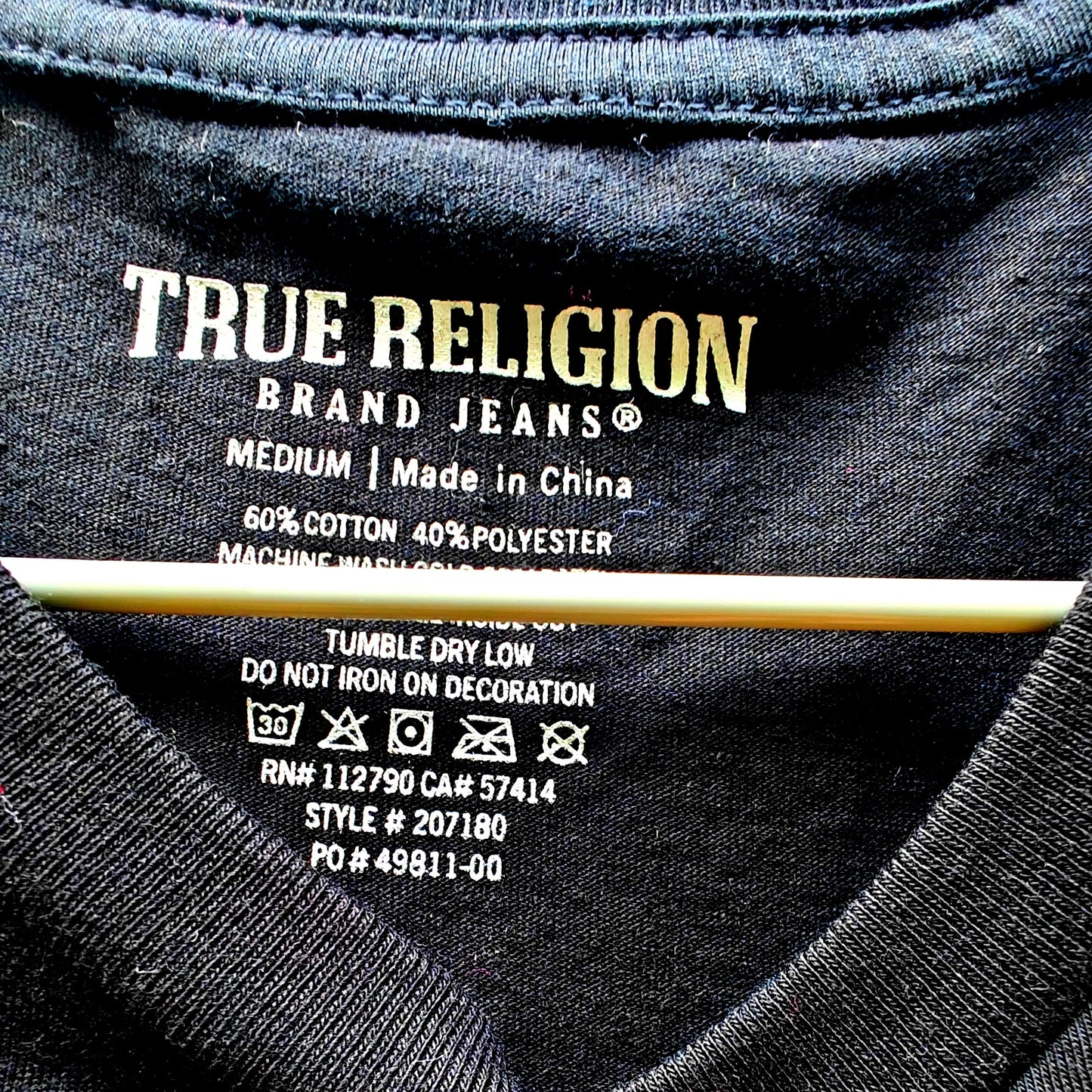 True Religion Graphic Logo Tee “Fashion for the Senses” Horseshoe 2002 – Black Crewneck T-Shirt