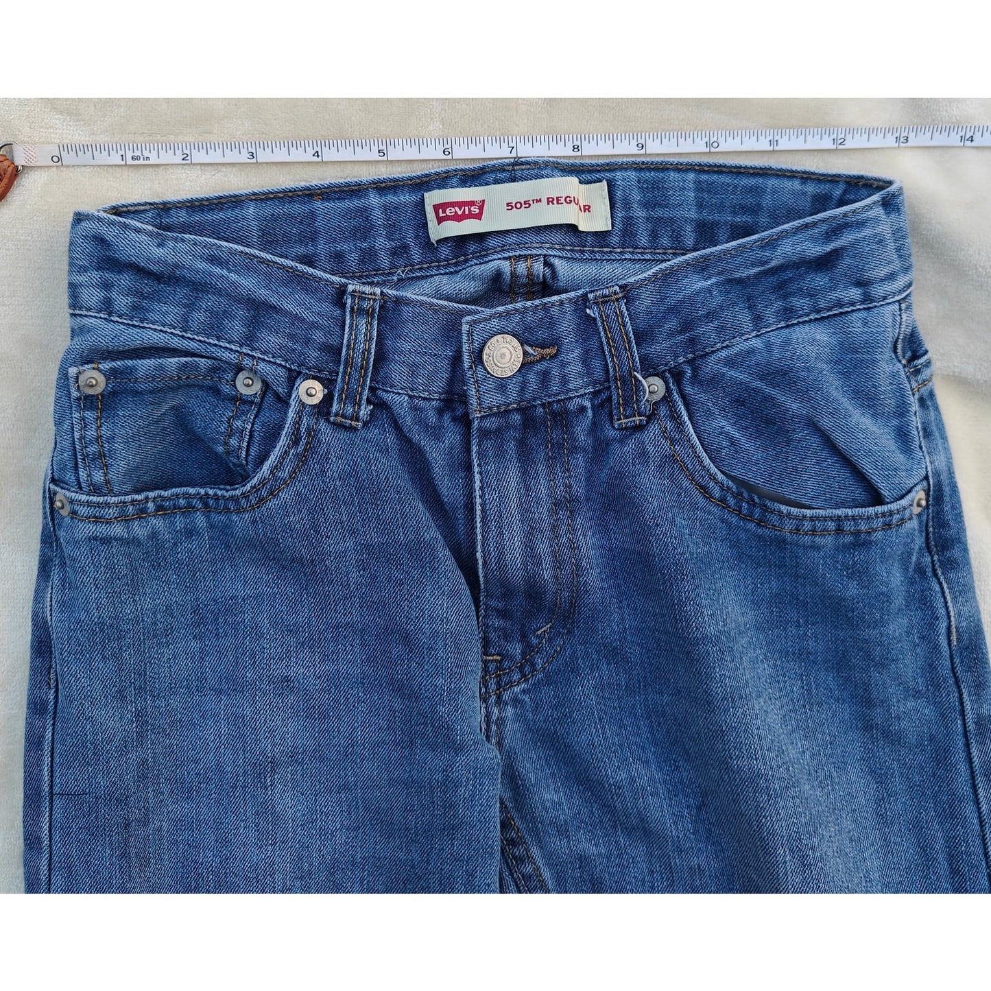 Levi’s Kids 505 12 Regular Straight Jeans Blue W28 L26 Adjustable Waist