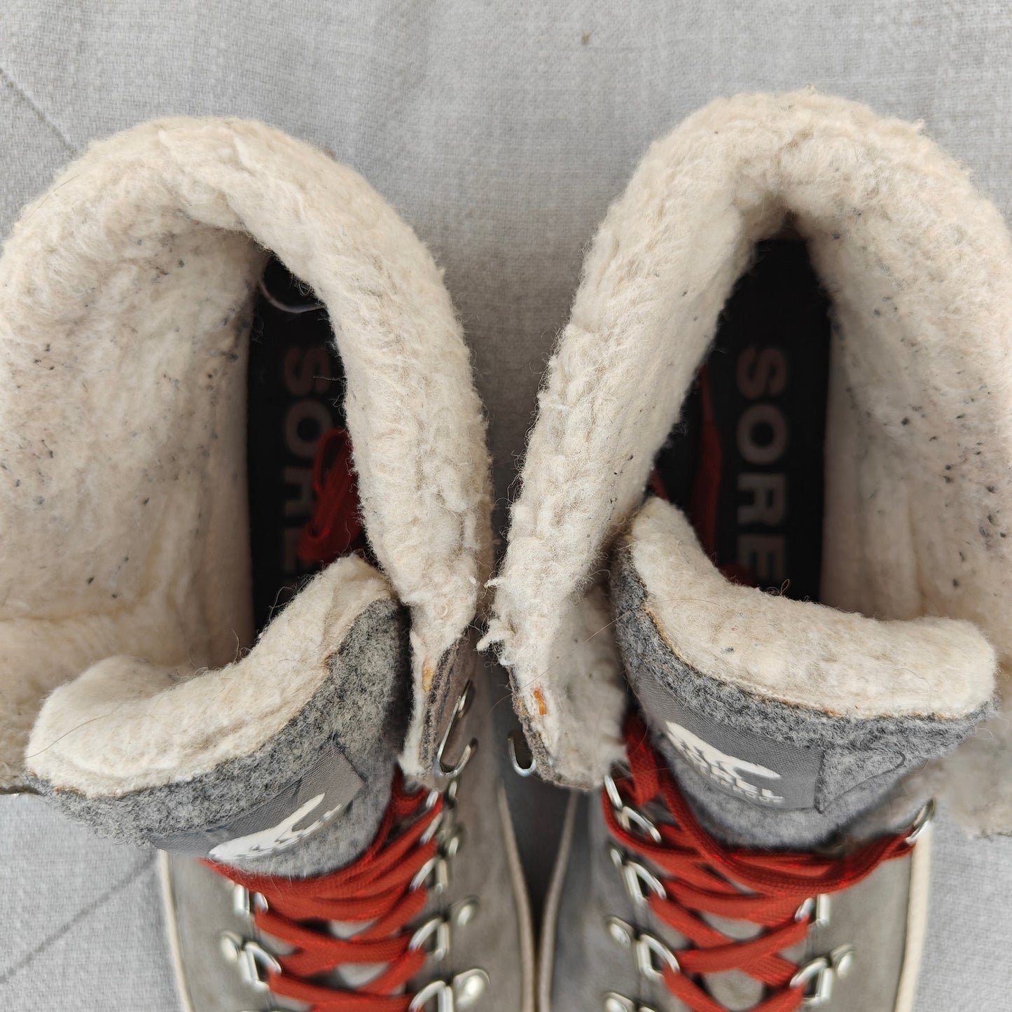 Sorel Out ’N About Conquest Waterproof Suede Shearling Boots, Gray