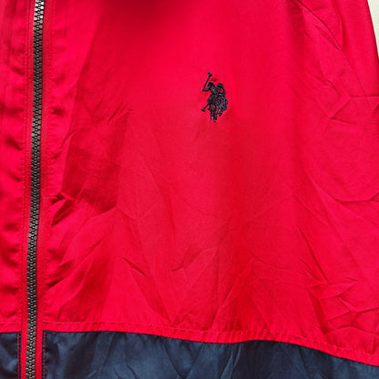 U.S. Polo Assn. Colorblock Hooded Windbreaker Jacket Red/Navy