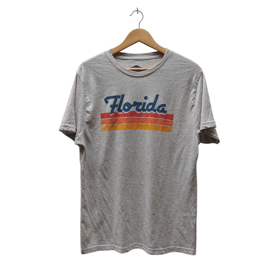 Home Free Tri-Blend “Florida” Retro Stripe Graphic Tee Heather Gray Men’s M (Unisex) Soft Crewneck T-Shirt