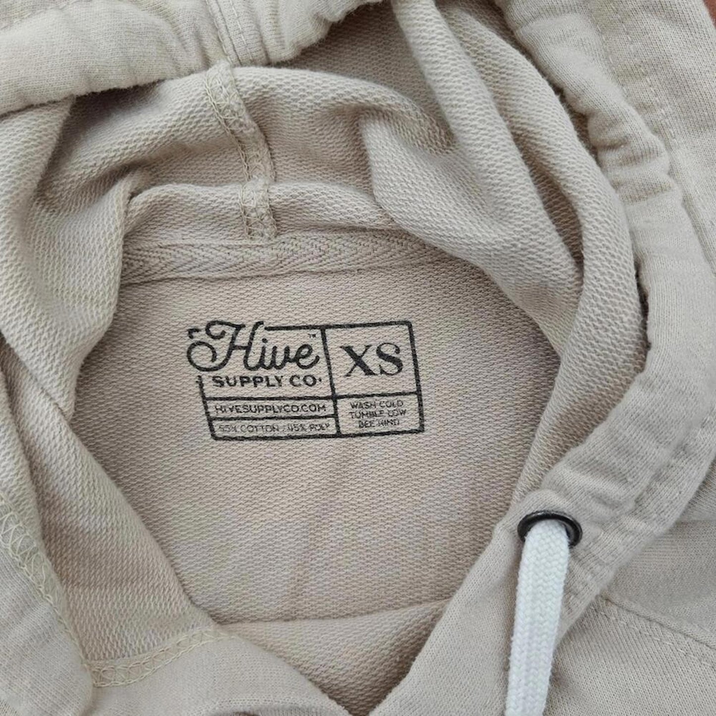Hive Supply Co Save The Bees Hoodie Beige Graphic Pullover Sweatshirt Unisex