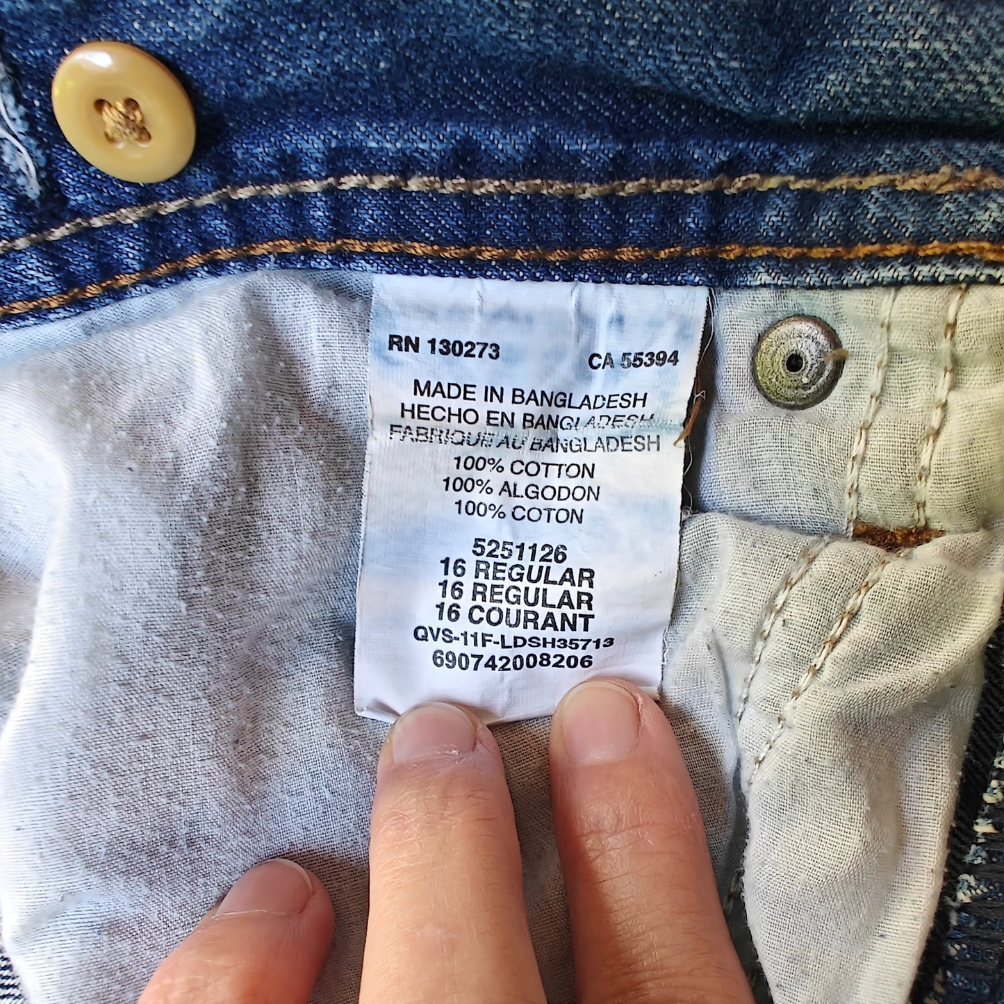 Lee Girls Adjustable Waist Relaxed Straight Jeans Size 16 Regular Blue