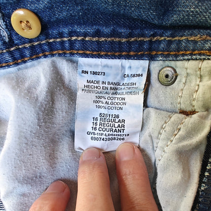 Lee Girls Adjustable Waist Relaxed Straight Jeans Size 16 Regular Blue