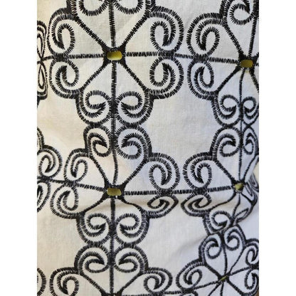 Adrianna Papell Black & White Geometric Sheath Dress, Contrast Collar