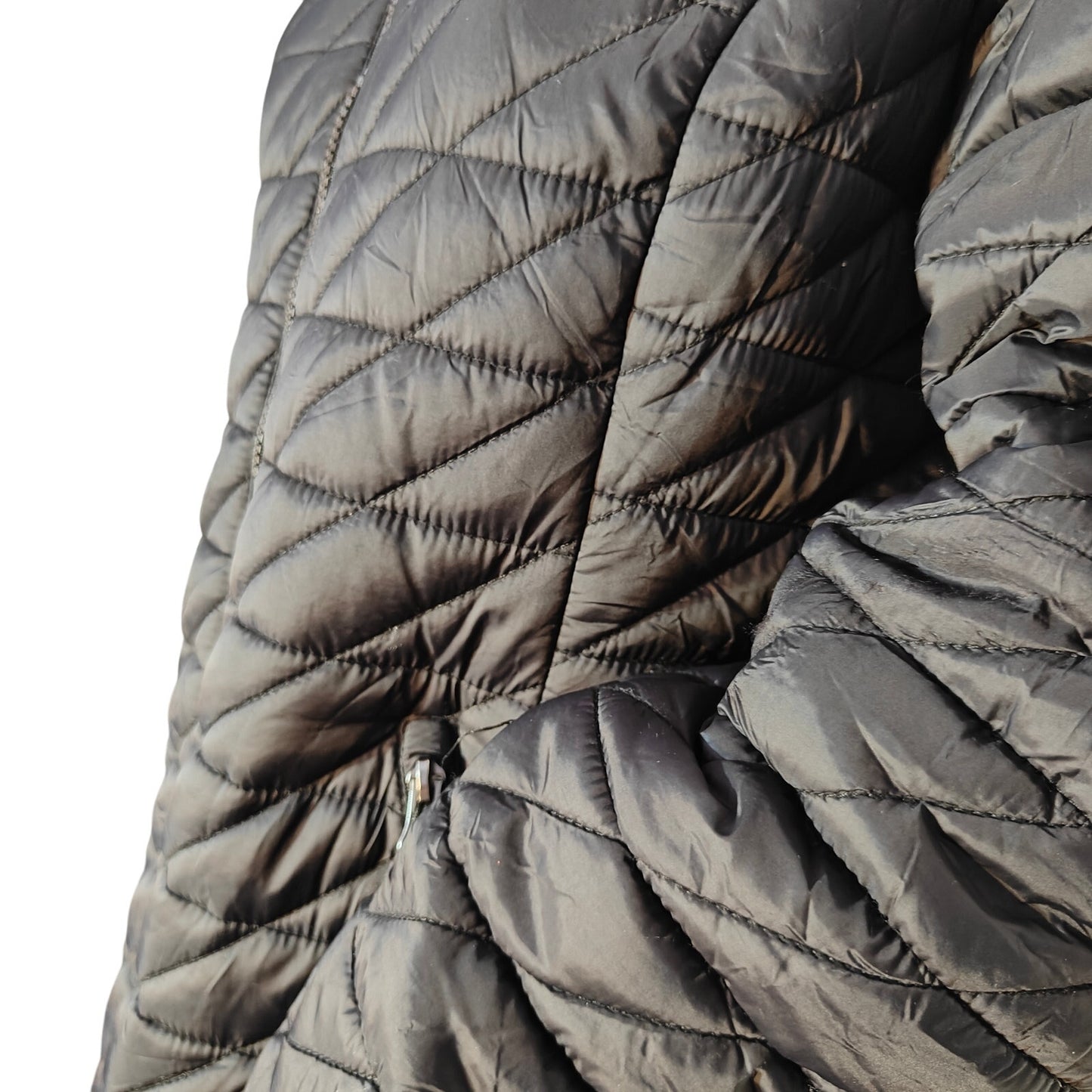 Free Country Black Quilted Hooded Long Puffer Jacket Women’s M