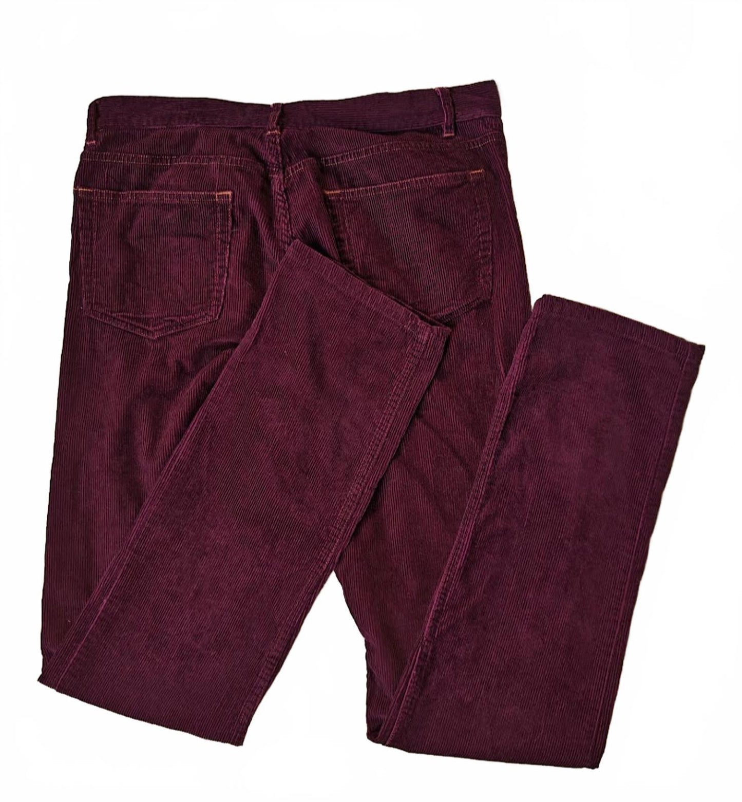 APC Burgundy Corduroy Straight Leg Pants - Size 30