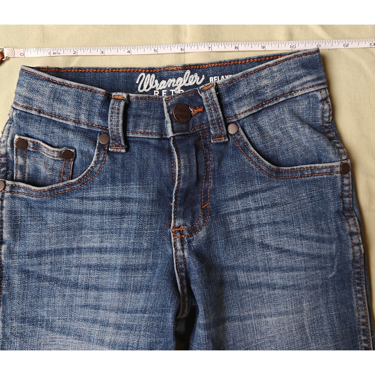 Wrangler Retro Boys Jeans 8 Slim Relaxed Bootcut Blue Denim Western