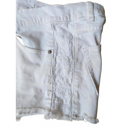 Garage White Retro High Rise Denim Shorts Size 5