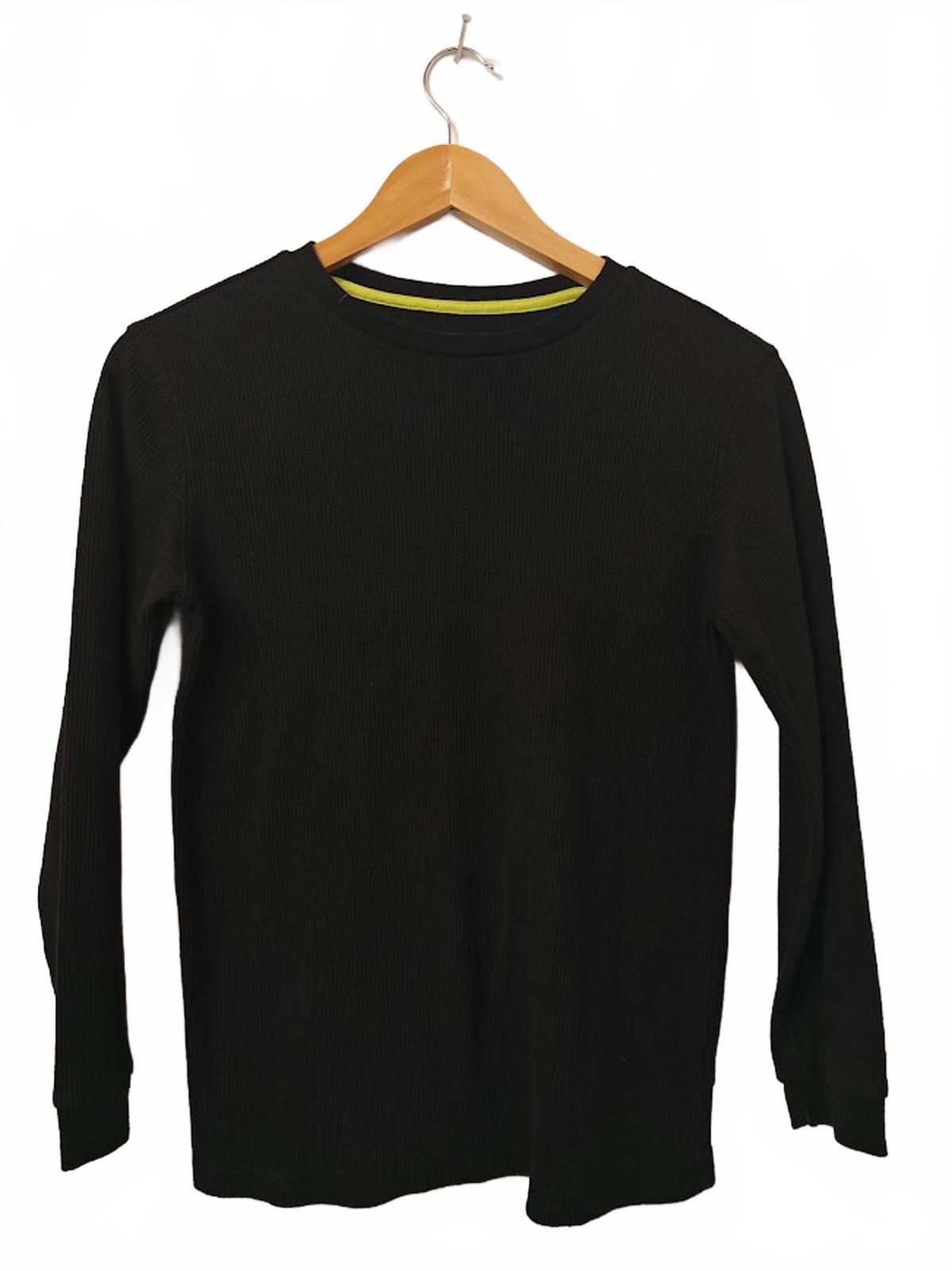 Old Navy Black Waffle Knit Long Sleeve Black Shirt