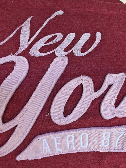 Aeropostale Burgundy New York Graphic T-Shirt - Size S/P