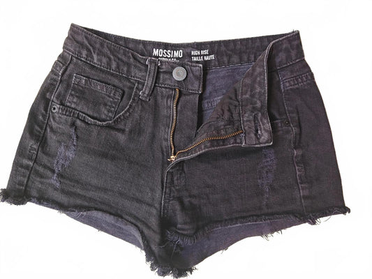 Mossimo High Rise Black Cut Off Jean Shorts - Size 3