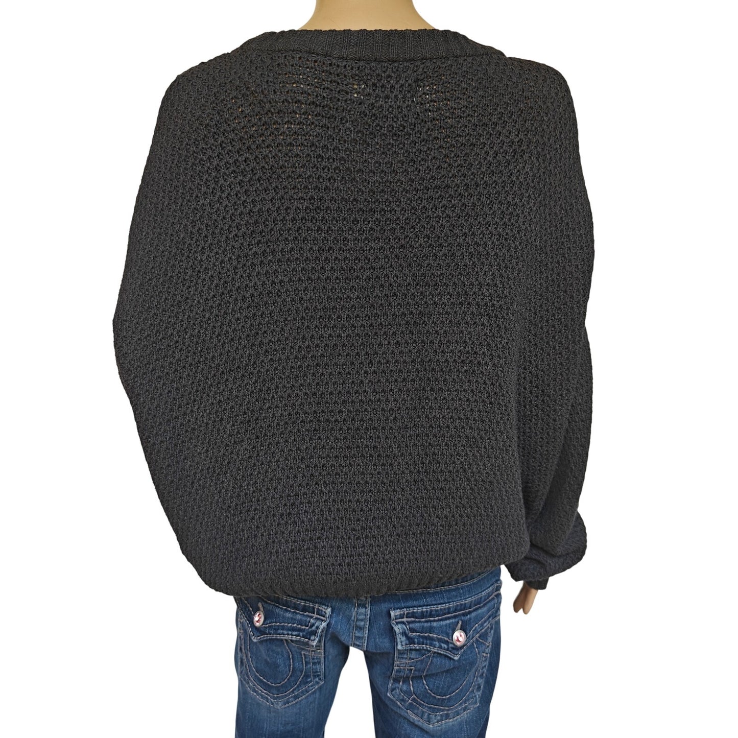 Pact Organic Cotton Waffle Knit Sweater Navy | Women’s M Crewneck
